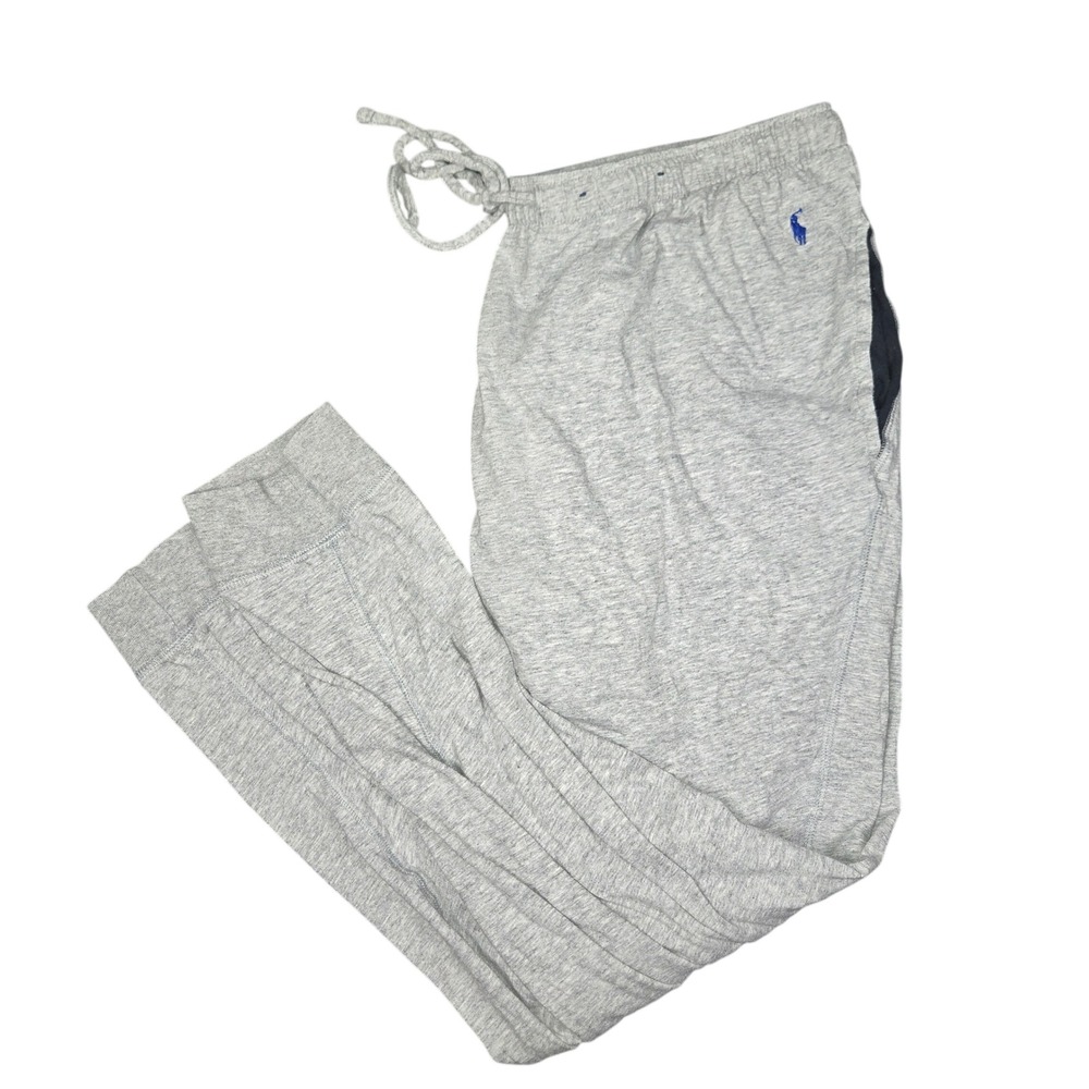 Polo Ralph Lauren Mens XL Gray Cotton Sleepwear Jogger Lounge Pants Blue Pony